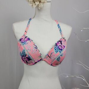 SHADE & SHORE Pink Floral Bikini Top [SIZE 34D]‎